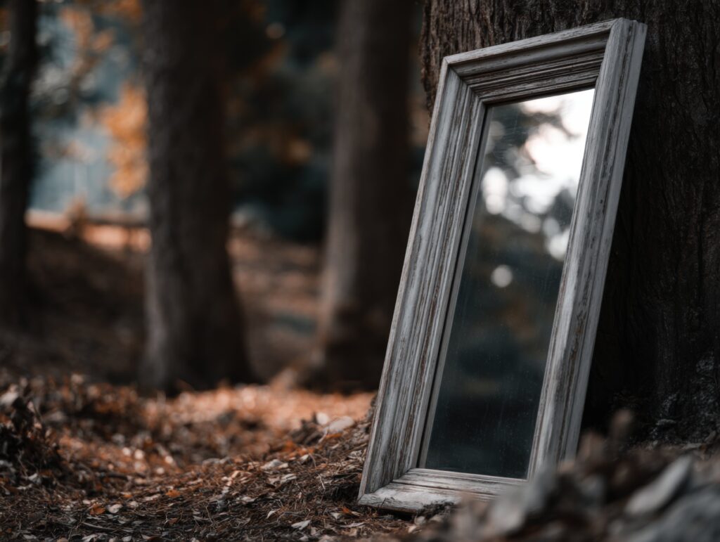 Vecteezy A Mirror Is Sitting On The Ground In The Woods 72157388 1024x771
